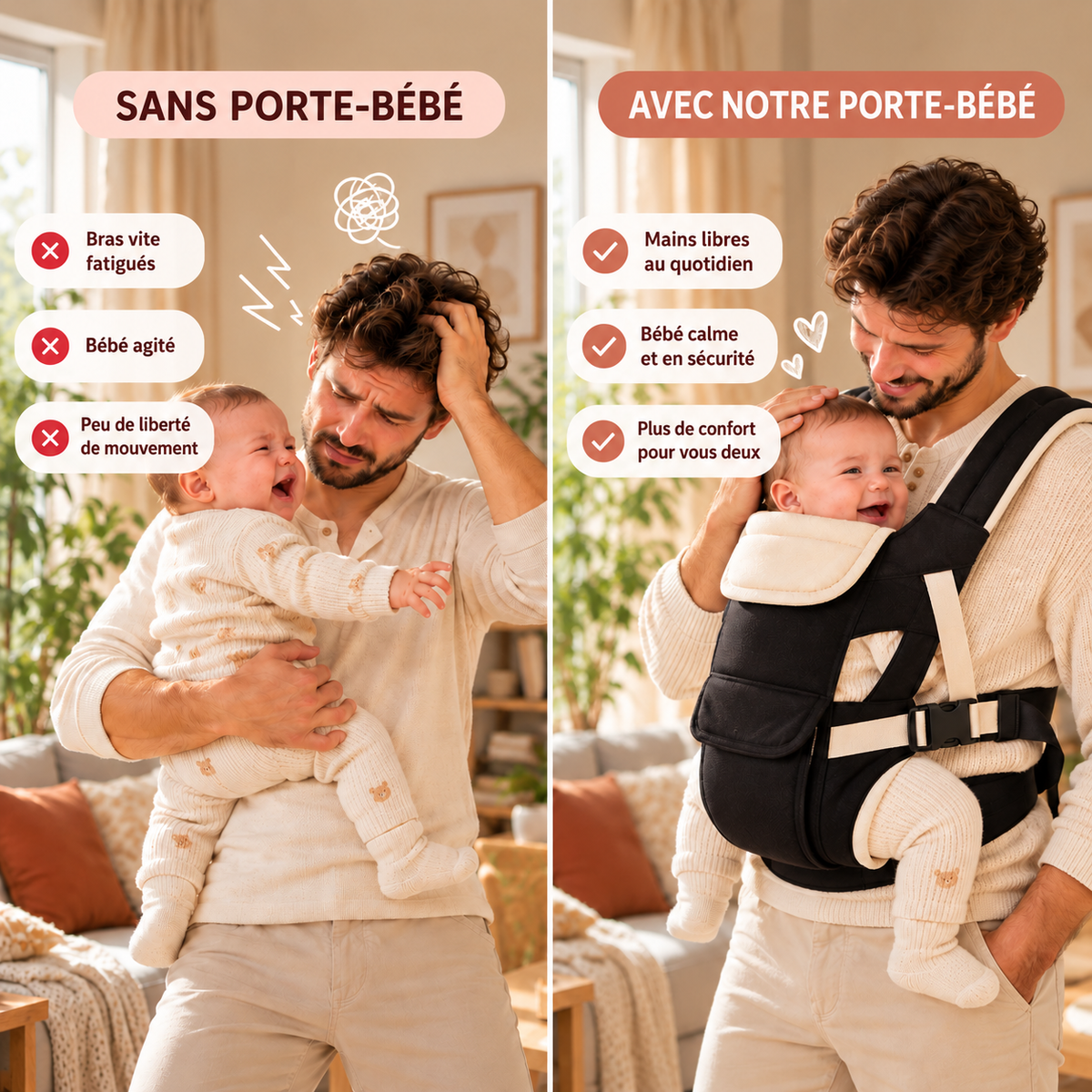 Vos bras se reposent, bébé s'apaise