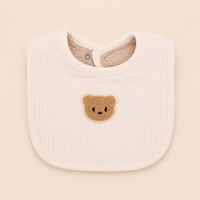 Bavoir en mousseline de coton, motif ours