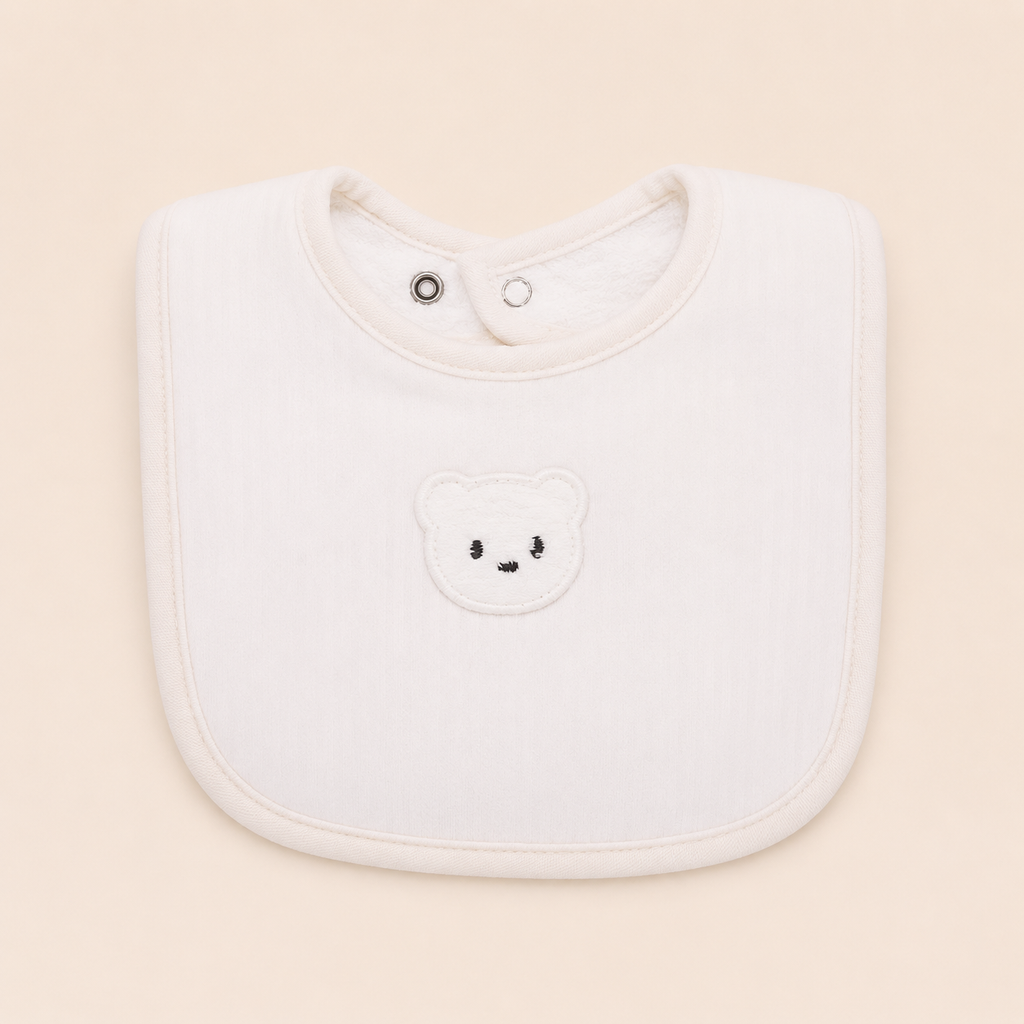 Bavoir en mousseline de coton, motif ours