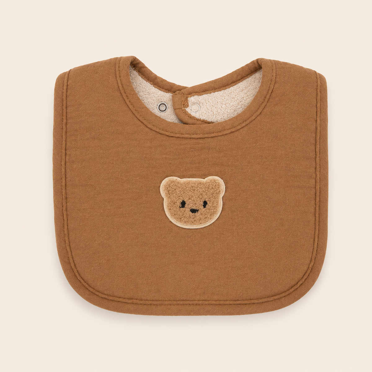 Bavoir en mousseline de coton, motif ours