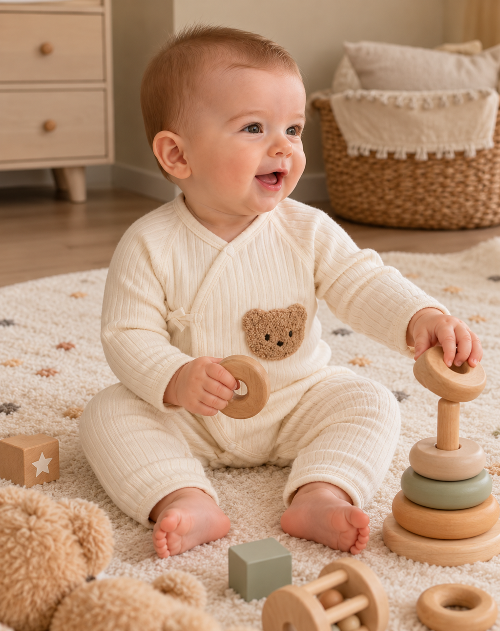 Combinaison tricotée bébé, coton