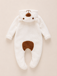 Combinaison bébé à capuche, motif ours