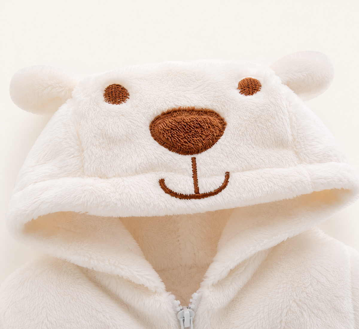 Combinaison bébé à capuche, motif ours